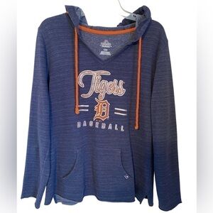 Detroit Tigers Baseball Hoodie  Navy Blue Ladies Lg